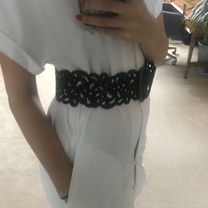 Hobo black leather chunky belt